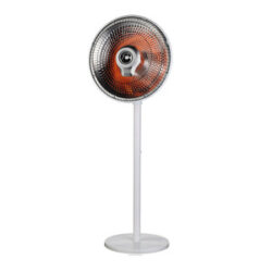 Stufa a parabola in fibra di carbonio a piantana con oscillazione automatica. Tensione 220/240V - 50 Hz. Elevato potere riscaldante. Basso consumo, potenza massima 1000 W, doppia selezione 400 W-1000 W. Dimensioni 420x420xh1170 mm. Diametro parabola 400 mm. Peso netto 3,1 kg